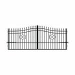 Brighton Courtyard Gate – Driveway Entrance Gate – Garden Double-Wing Gate – Black RAL 9005 – 400×160 cm