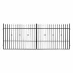 CAMBRIDGE courtyard gate entrance gate garden gate with post in natural stone look anthracite 400cm x 150 - Image 2