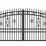MARIA courtyard gate driveway gate entrance gate garden gate RAL 7016 anthracite with posts in natural stone look white