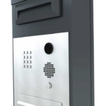 Post with mailbox, video intercom and code keypad for comfort variants