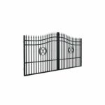 Brighton Double-Wing Courtyard & Driveway Gate – Black RAL 9005 – 400×160 cm