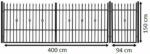 CAMBRIDGE courtyard gate driveway gate entrance gate garden gate with 7cm posts 400cm x 150cm - Image 4