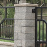 Stone post natural stone look post SET white 38 x 38 x 160 cm