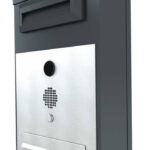Post with integrated mailbox (large) and video intercom for convenience variants