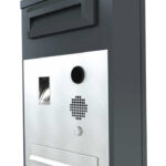 Post with mailbox, video intercom and fingerprint sensor for comfort variants