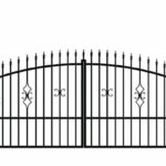 BELLEVUE courtyard gate entrance gate garden gate black with posts in natural stone look white