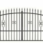 Courtyard gate driveway gate entrance gate garden gate model in Bellevue anthracite with posts in natural stone look white
