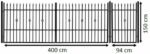 CAMBRIDGE courtyard gate driveway gate entrance gate garden gate with 7cm posts 400cm x 150cm